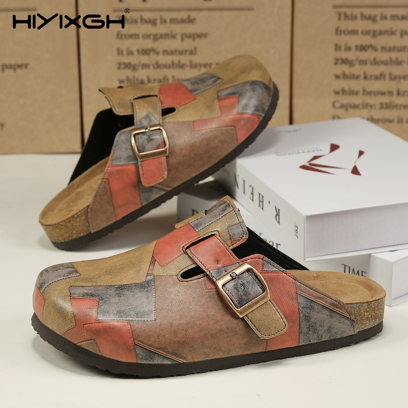 Health & Wellness Resources - Comfort Cork Leather Slippers for Unisex