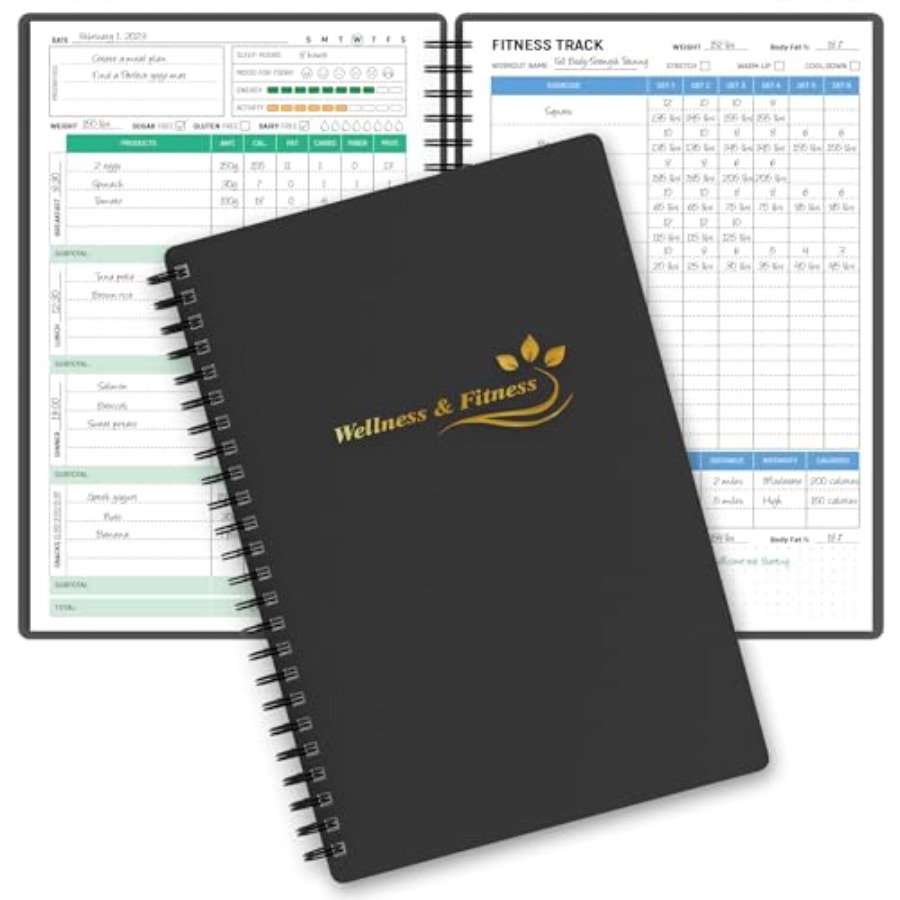 Health Wellness Planner - Wellness Planner and Fitness Log -