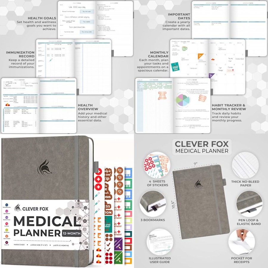 Large Medical Planner 12-Month - Health Wellness Planner reseña y precio