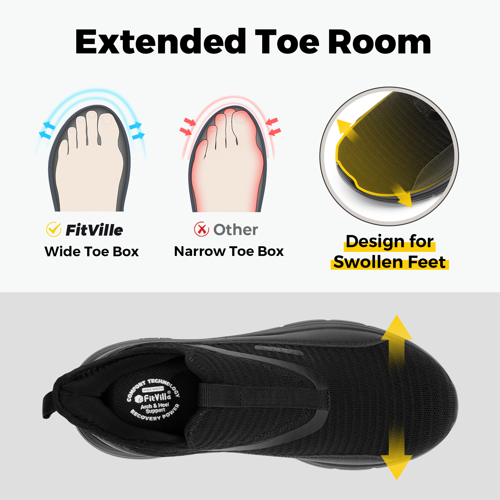 Fitville Wide Men's Shoes Fitn - Health Wellness And Fitness reseña y precio