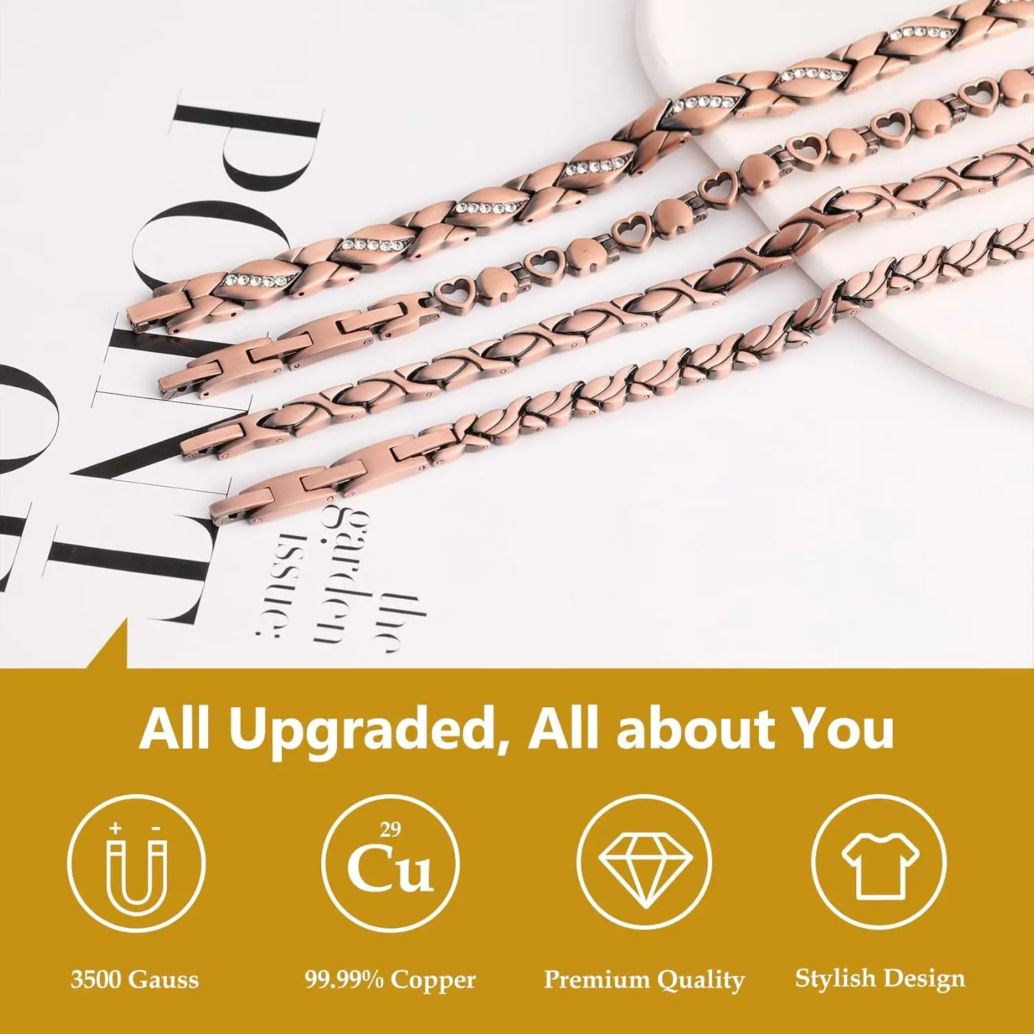 ARADOO Pure Copper Magnetic Br - Health Wellness Bracelet reseña y precio