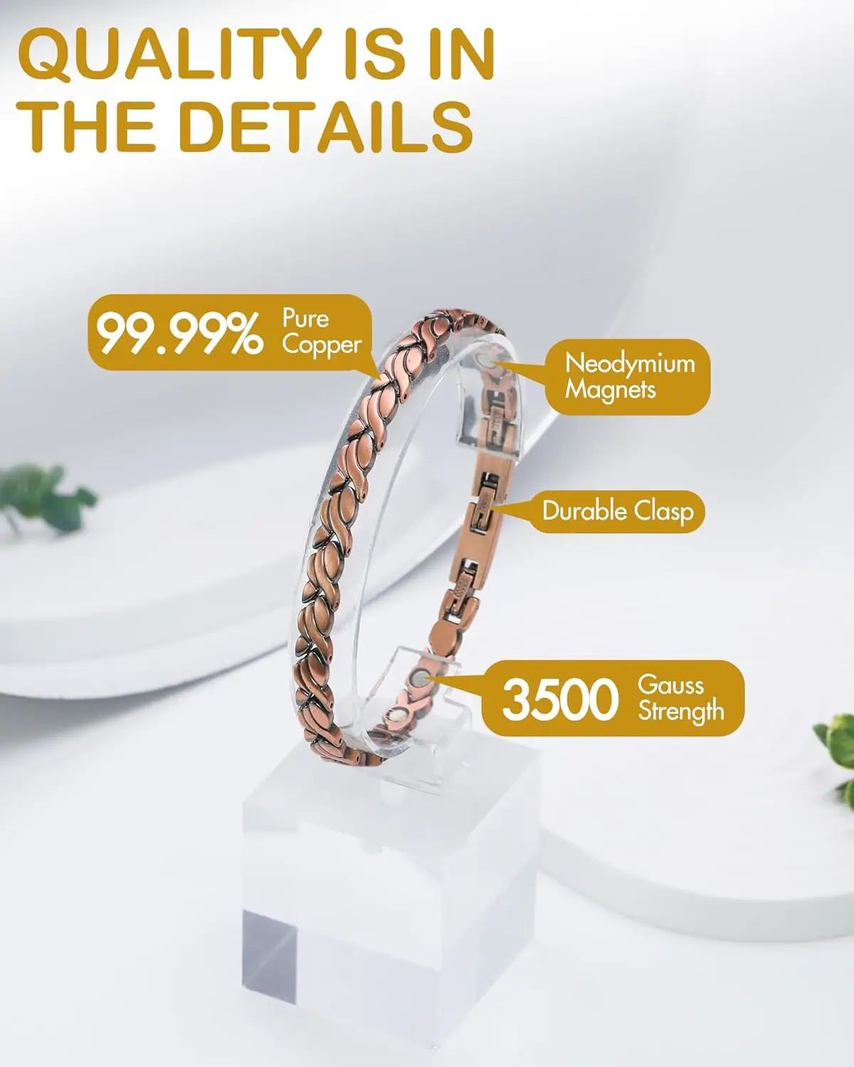 ARADOO Pure Copper Magnetic Br - Health Wellness Bracelet reseña y precio