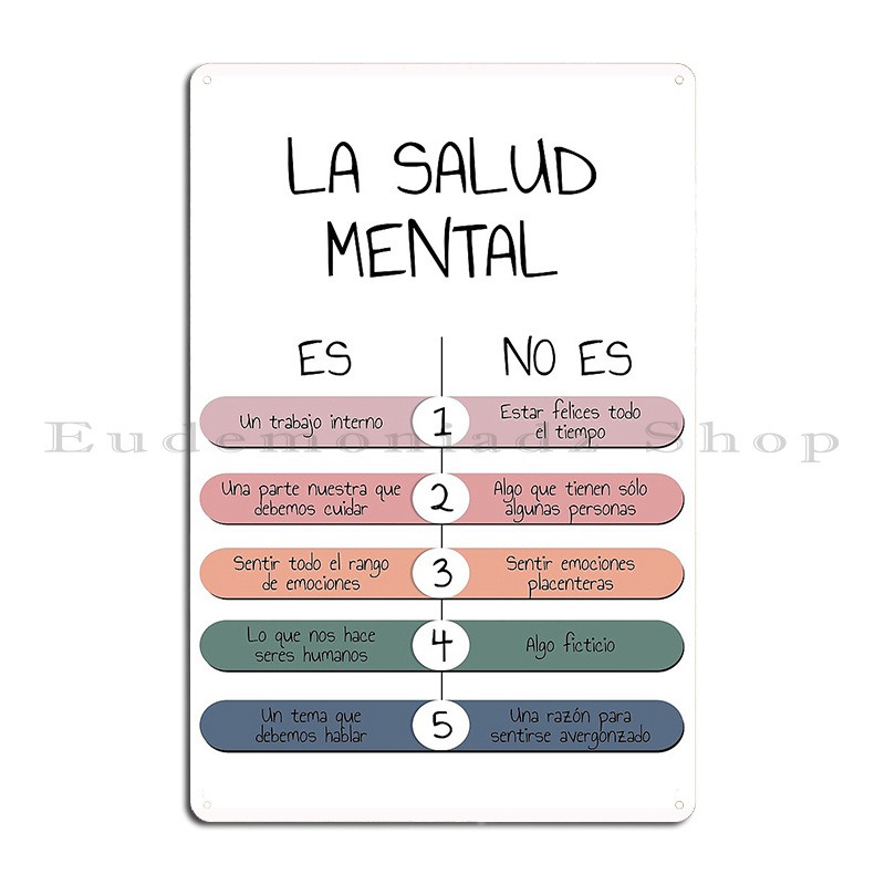 La Salud Mental Health Print M - Health Wellness Poster reseña y precio