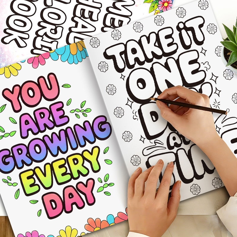32 Pages Happy Mind Coloring B - Health Wellness Quotes reseña y precio